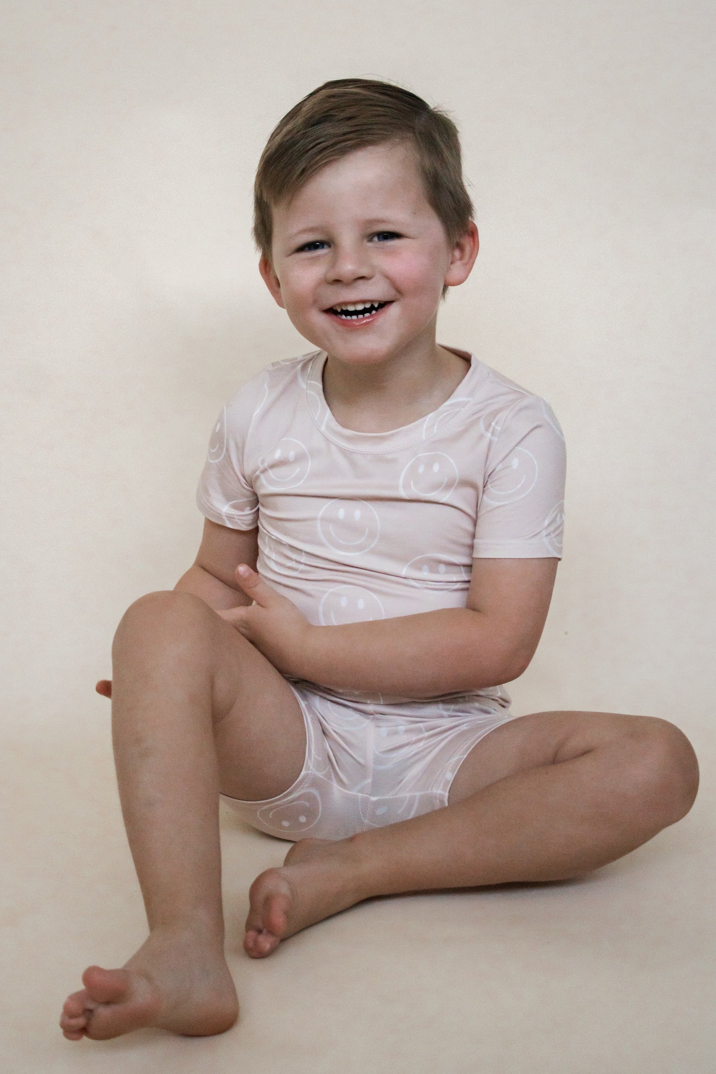Retro Smiley Beige Two Piece Set