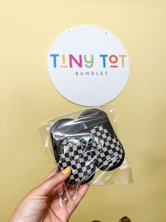 Black Checkered Slip Ons