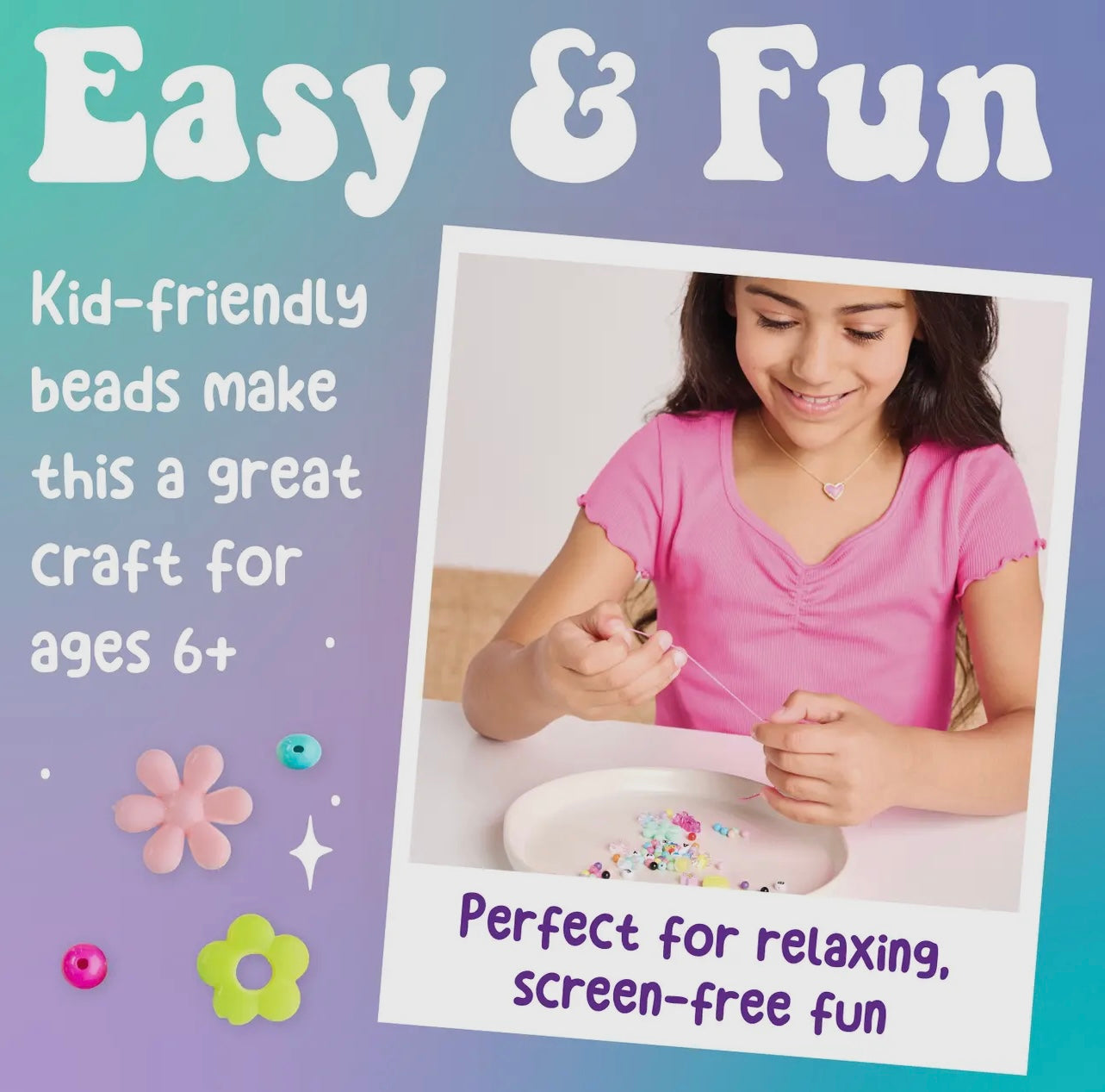Beaded Flower Bracelets Mini Kit For Kids