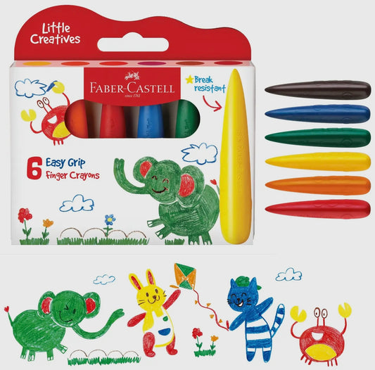 Easy Grasp Finger Crayons Set Of 6