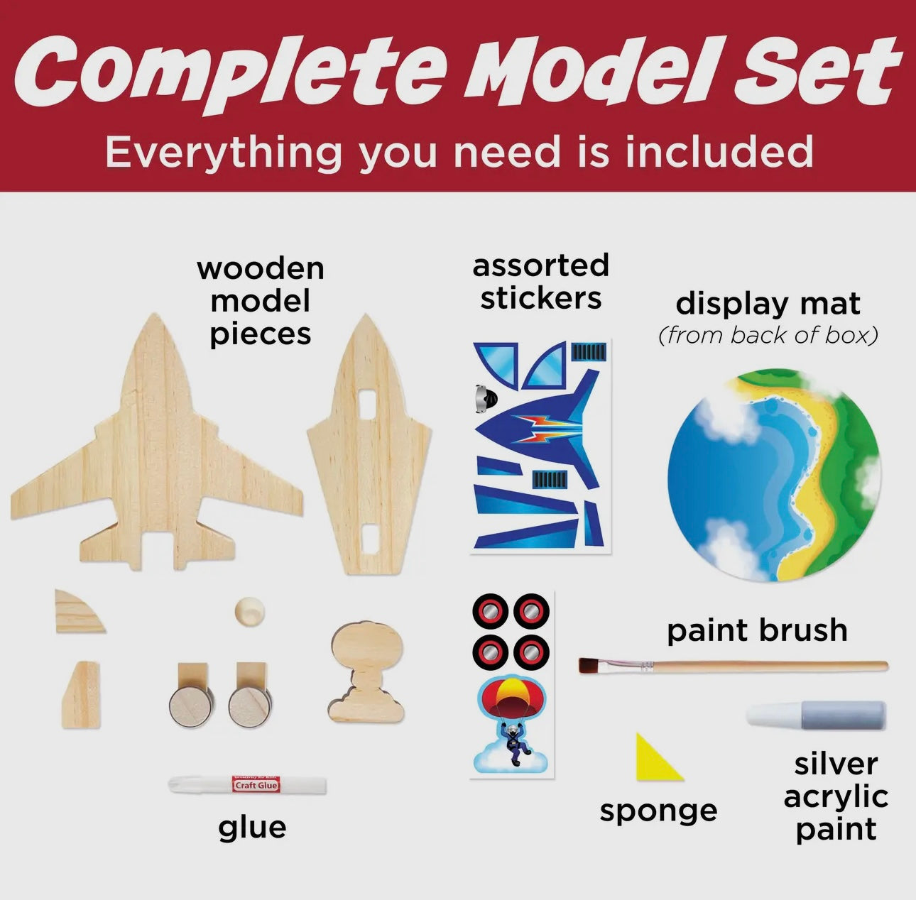 DIY Plain Jet Wooden Craft Kit