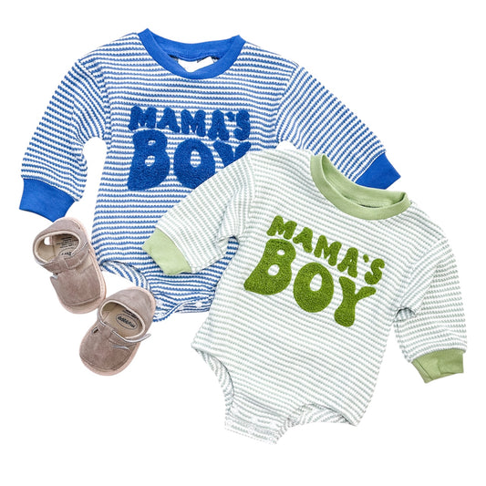 Mama's Boy Striped Long sleeve Bubble