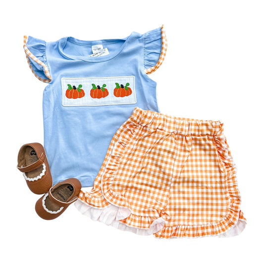 Golden Harvest Gingham Short Set