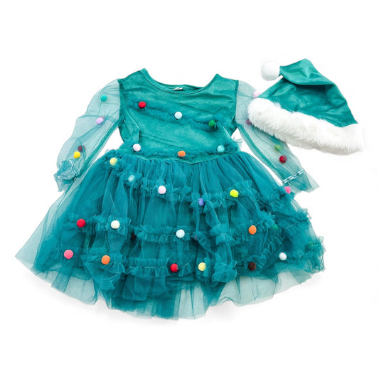 Festive Pom Twirl Dress