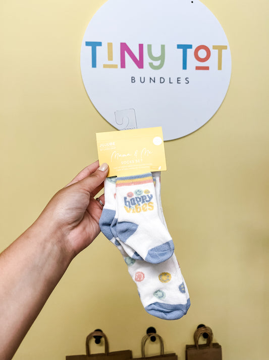 Mama & Me Socks Set- Happy Vibes