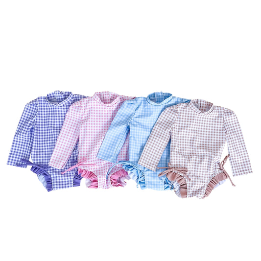 Janessa Ruffle Gingham Swimsuit