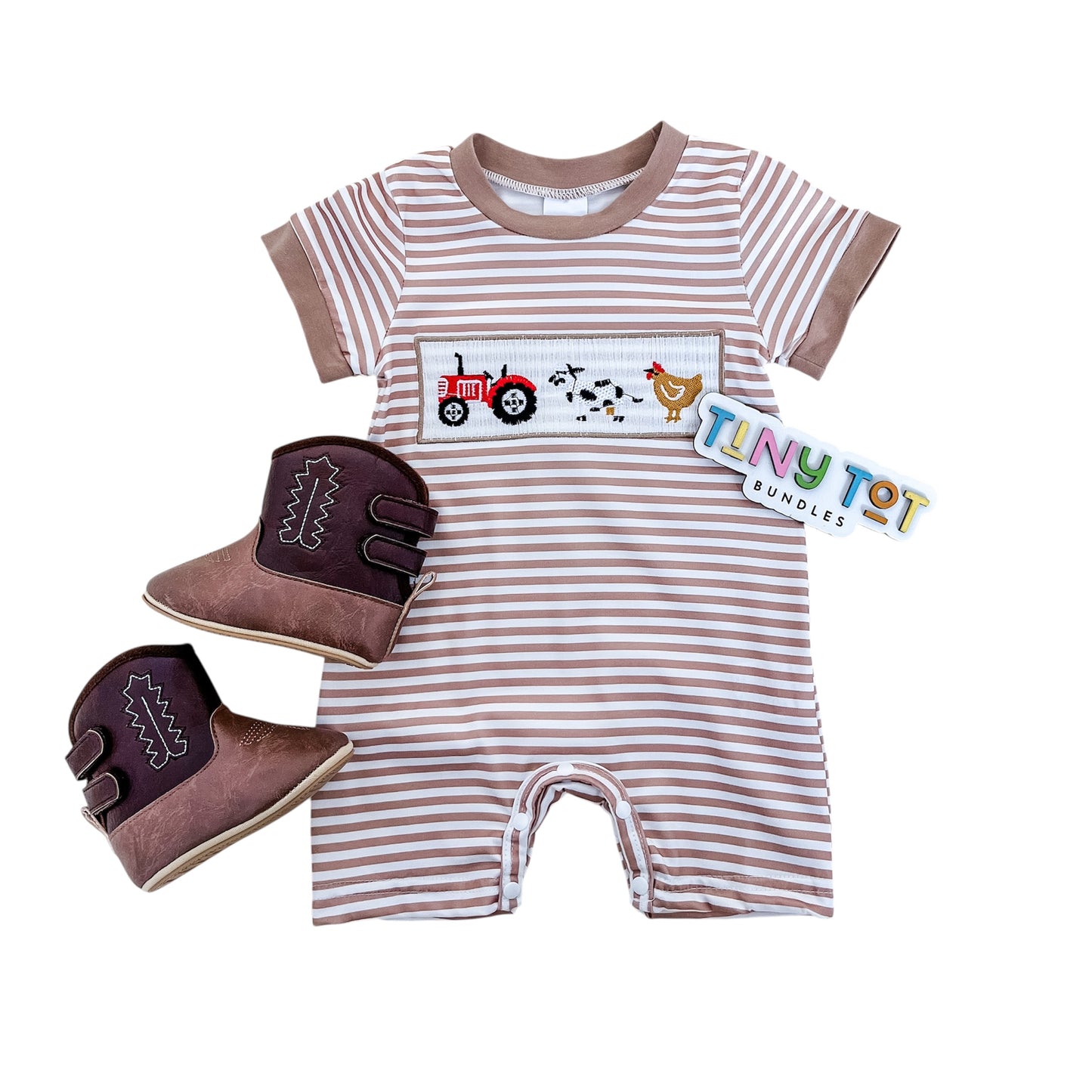 Farmyard Stripe Romper