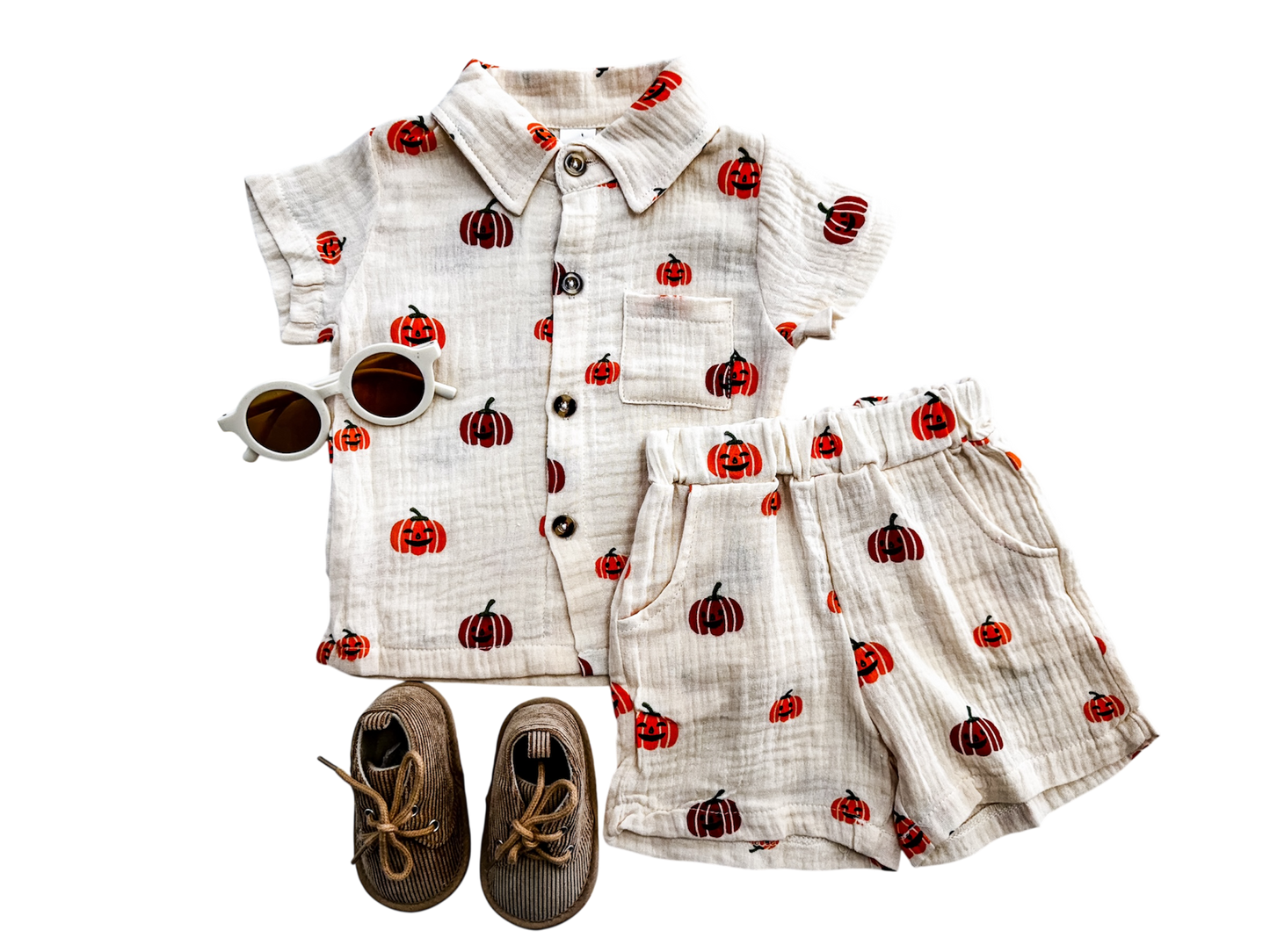Linen Pumpkin Boys Set