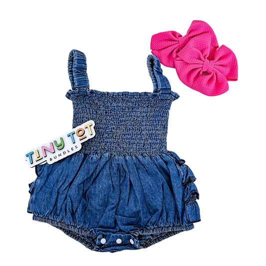 Denim Ruffle Romper