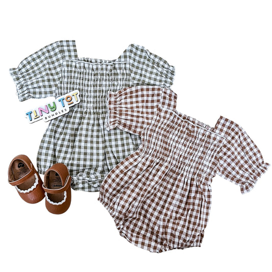 Autumn Gingham Romper