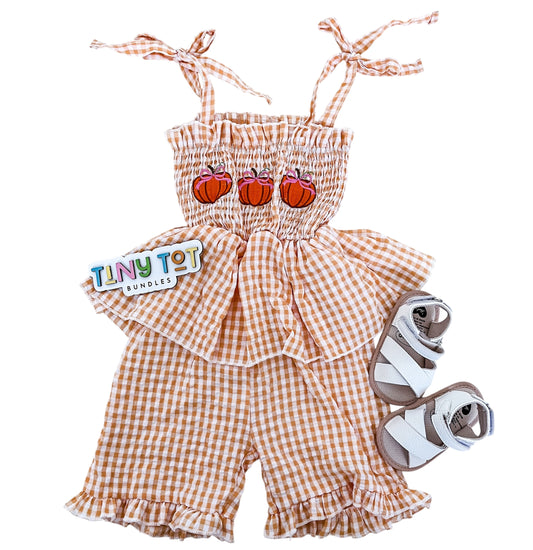 Sweet Pumpkin Bow Jumpsuit