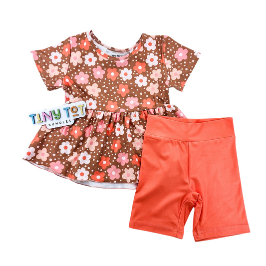 Brown Sugar Bloom Peplum Set