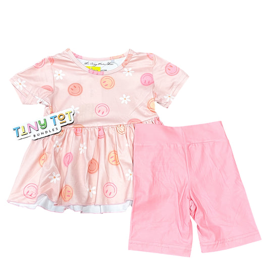 Cheerful Daisy Peplum Set