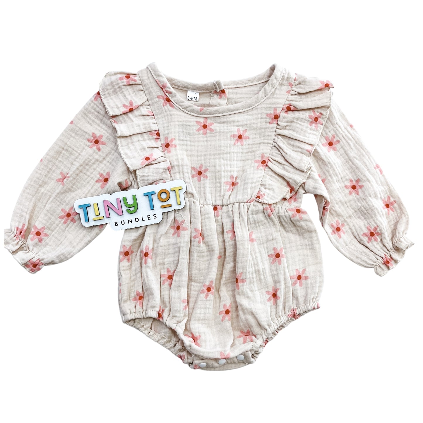Abby Daisy Linen Romper