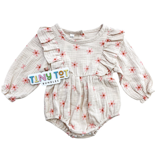 Abby Daisy Linen Romper