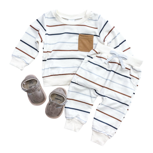 Caramel Pocket Stripe Set