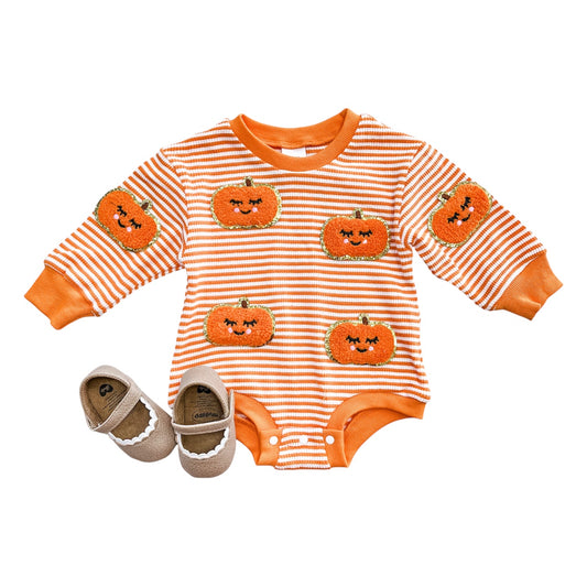 Smiley Pumpkin Stripe Bubble