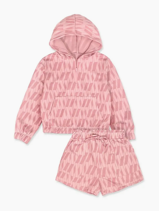 Girls Blush Hoodie Sporty Set