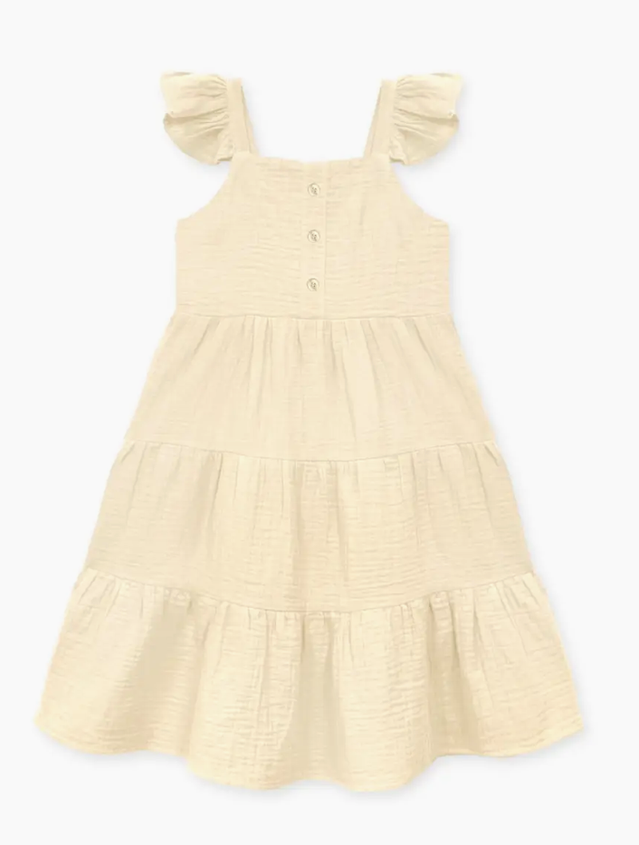 Linen Cream Toddler Dress