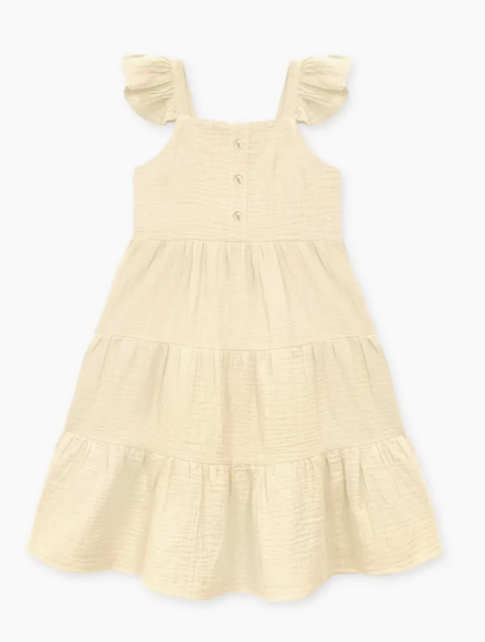 Linen Cream Toddler Dress