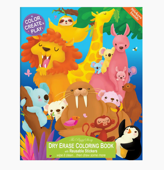Animals Around the World Dry Erase Coloring Book