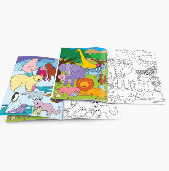 Animals Around the World Dry Erase Coloring Book