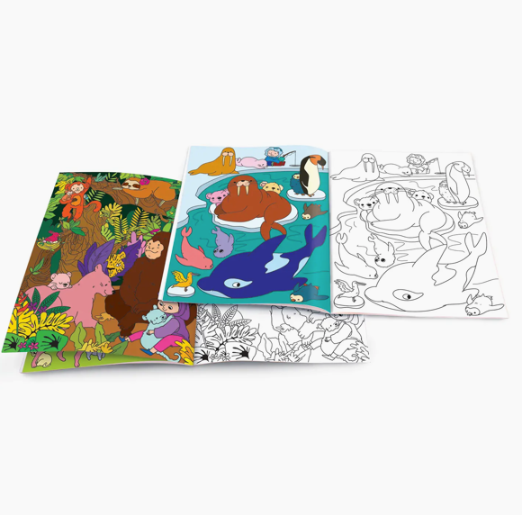 Animals Around the World Dry Erase Coloring Book