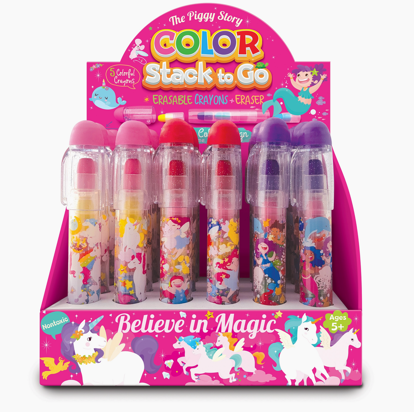 Color Stack To Go Erasable Crayons- Believe in Magic