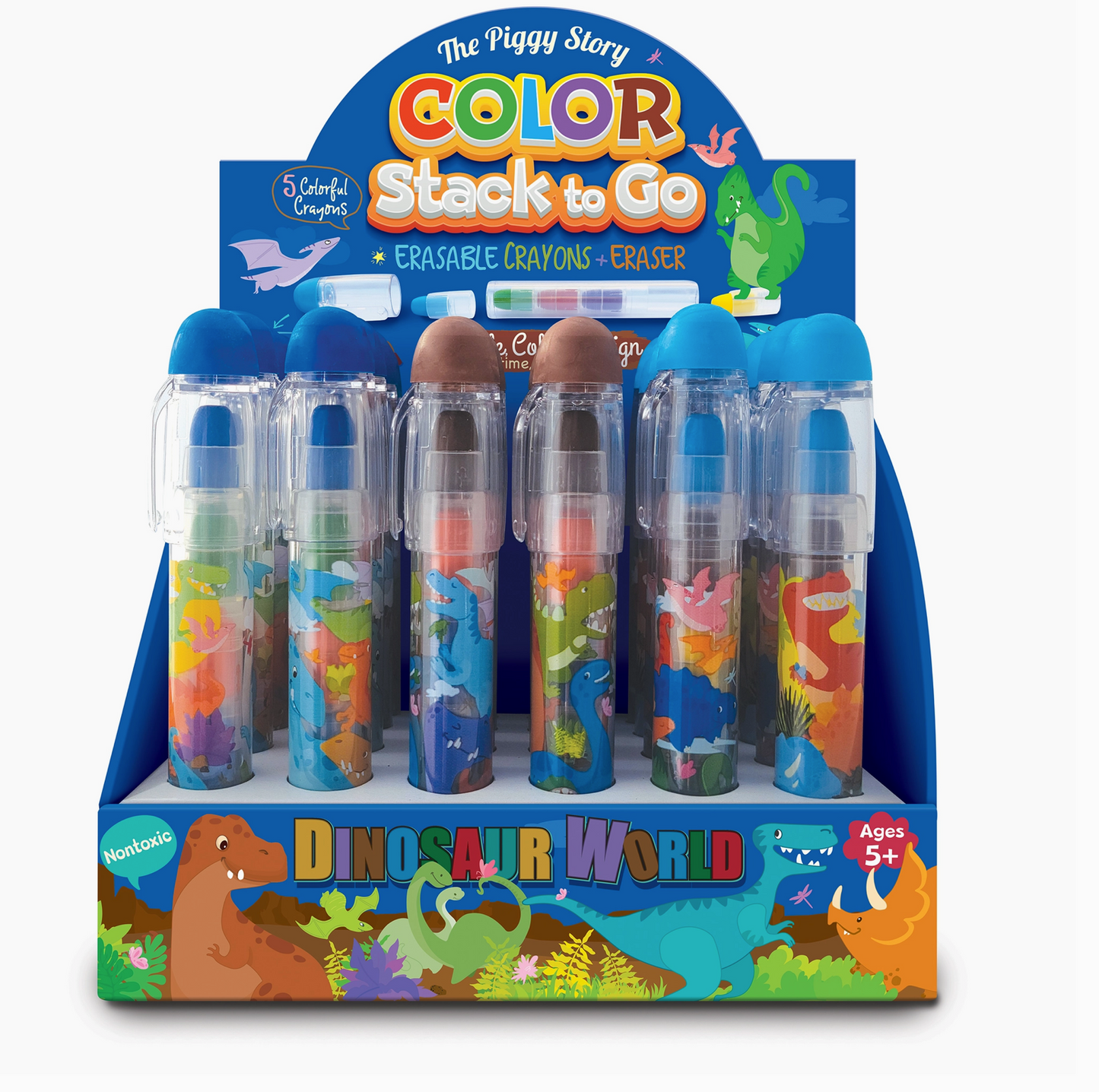 Color Stack To Go Erasable Crayons- Dinosaur World