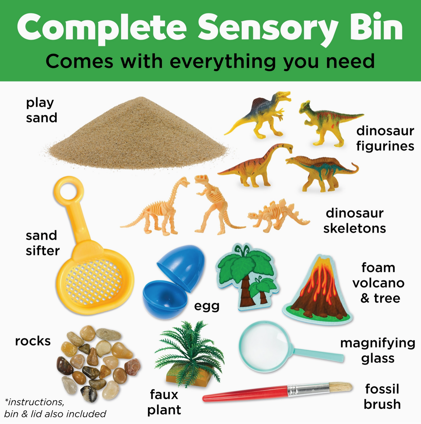 Sensory Bin Dinosaur Dig