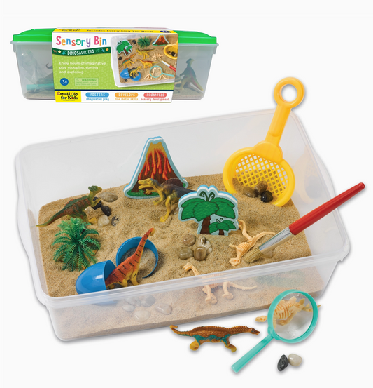 Sensory Bin Dinosaur Dig