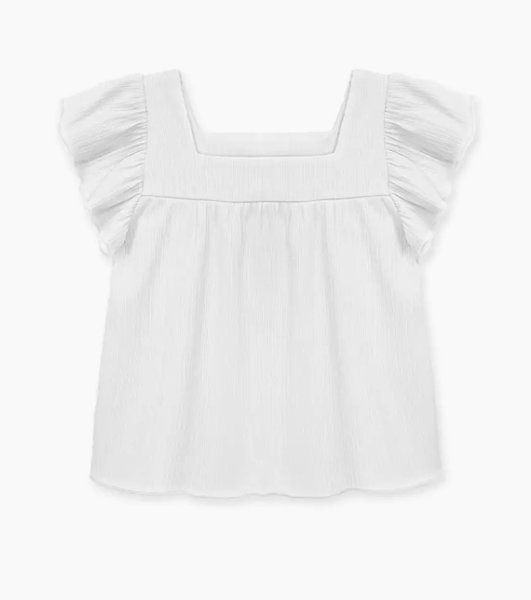 Girl's Fashion Top w/ Square Neckline