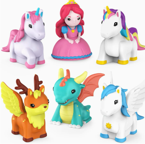 A 6-pack of Tub Works® Fantasy™ mold-free bath toys from TubWorks.